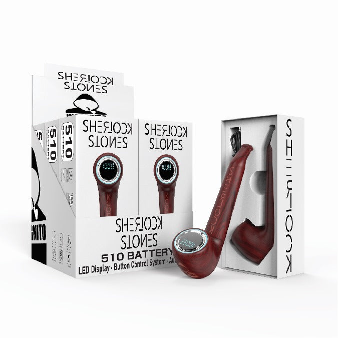 Incognito 510 Battery Sherlock Stones Red Wood 6CT